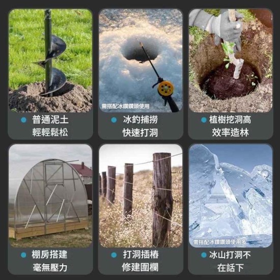  【Komori森森機具】雙鋰電大功率電鑽鬆土機 農用種植打洞機 電動挖洞機 打樁機 打桩機 種樹打洞機 果園種植鑽孔機 地鑽機 打洞機
