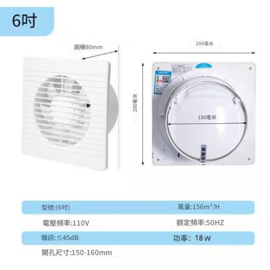 【Komori 森森機具】現貨 排氣扇4吋 6吋 8吋 排風扇家用衛生間玻璃窗式換氣扇 小型氣窗 窗戶排風 衛生間排氣 換氣