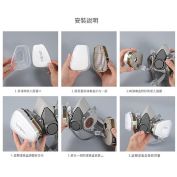 【Komori 森森機具】現貨 防毒面具 防毒面罩 防毒口罩 噴漆口罩 雙口型防毒面具 噴漆 打磨 拋光 防塵 防灰