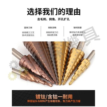 【Komori 森森機具】現貨 鑽頭 階梯鑽頭 金字鑽 HSS鍍鈦 6542鋼 4241高速鋼 M35鋼 鐵皮 鋼材