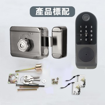 【Komori 森森機具】現貨 指紋密碼鎖 指紋鎖 密碼鎖 電控鎖 電子鎖 鐵門木門 不銹鋼鎖 悠遊卡可用 免佈線 門禁鎖 密碼 智能