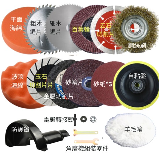【Komori 森森機具】現貨 電鑽改裝砂輪機23配件組 100型 四吋 角磨機 磨切機 無刷角磨機配件 角磨機-打磨 【Komori 森森機具】現貨 電鑽改裝砂輪機23配件組 100型 四吋 角磨機 磨切機 無刷角磨機配件 角磨機-打磨