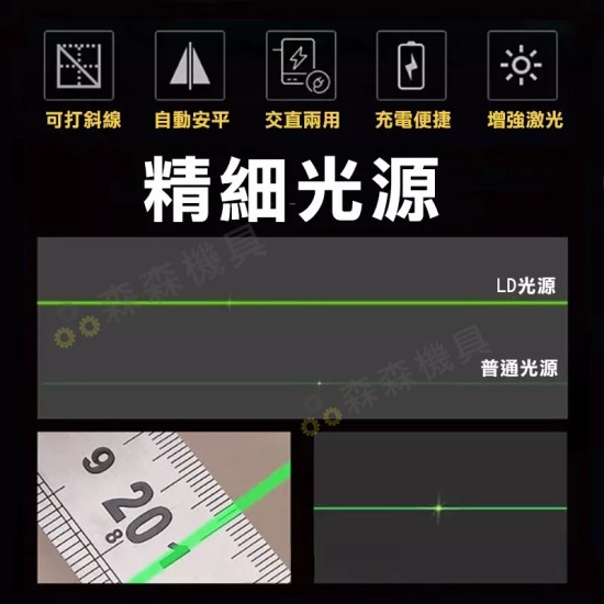 【Komori 森森機具】現貨 激光水平儀 戶外雷射水平儀 綠光水平儀 3線/5線 超強綠光LD雷射 紅外線 室內/室外通用 強光 【Komori 森森機具】現貨 激光水平儀 戶外雷射水平儀 綠光水平儀 3線/5線 超強綠光LD雷射 紅外線 室內/室外通用 強光
