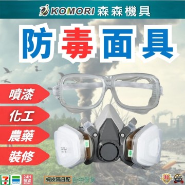 【Komori 森森機具】現貨 防毒面具 防毒面罩 防毒口罩 噴漆口罩 雙口型防毒面具 噴漆 打磨 拋光 防塵 防灰